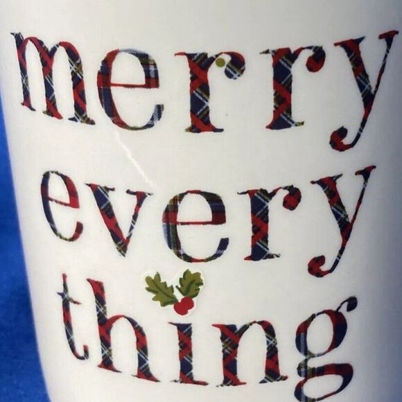 Threshold Stoneware 16oz Coffee Mug Merry Everything Holiday Christmas Mistletoe - Picture 2 of 7